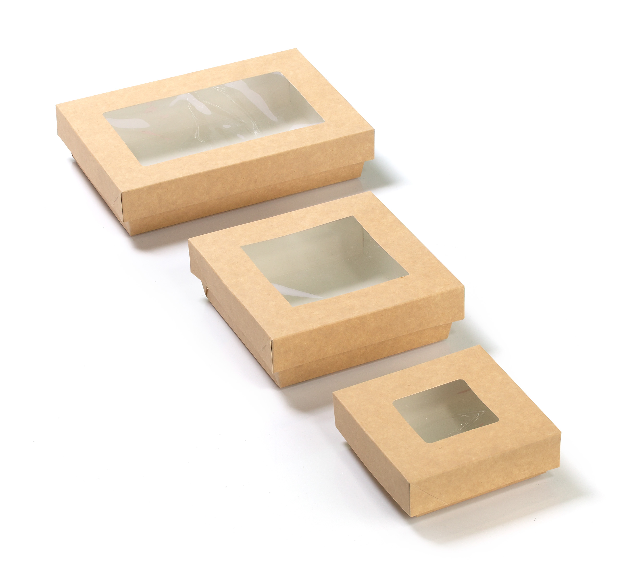 Snack & Salatboxen klein, 100x100x50 mm, 400 ml, sep. Deckel mit Sichtfenster