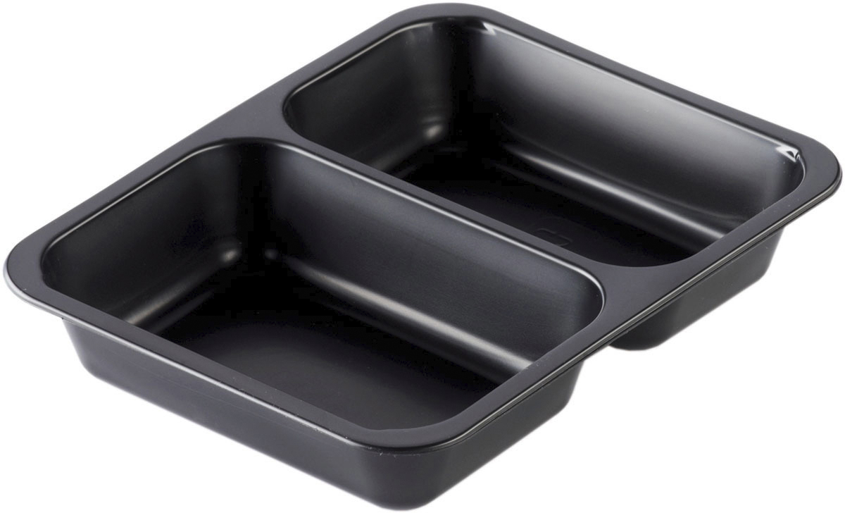 Salatschalen VO1127, 233x170x35 mm, 2-teilig, 800 ml, schwarz (PP)