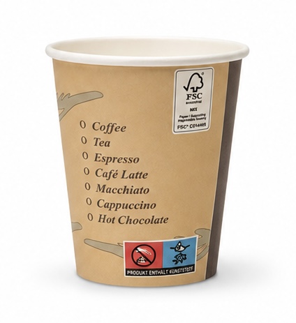 Coffee to go 8 oz, 200 ml, Ø 8 cm, Höhe: 9,2 cm, 300g+18PE